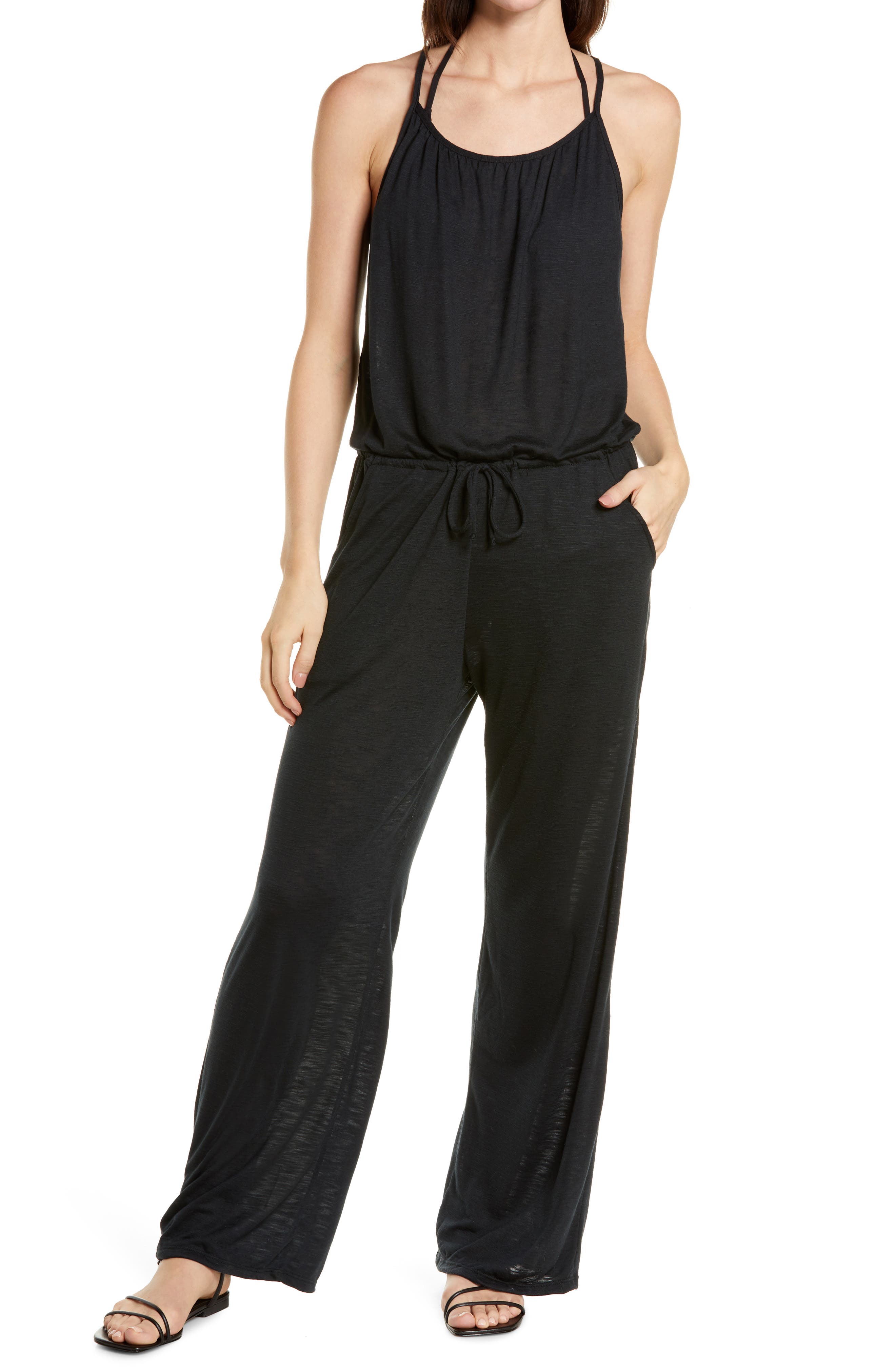 black long pants romper