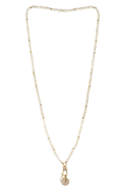 Ettika Crystal Charms Imitation Pearl Necklace in Gold