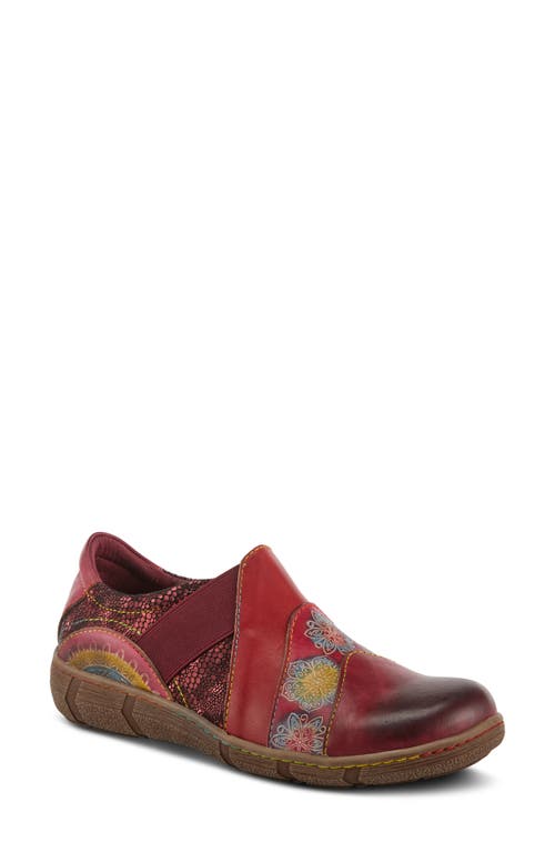 L'artiste By Spring Step Lata Flat In Cabernet Multi