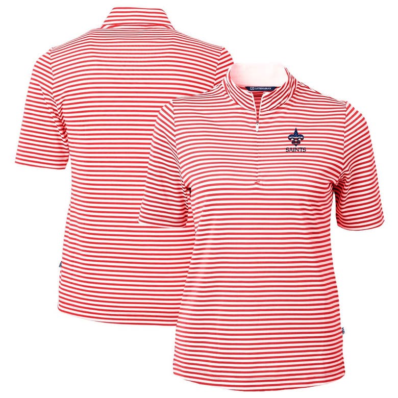 Shop Cutter & Buck Red New Orleans Saints  Drytec Virtue Eco Pique Stripe Recycled Polo