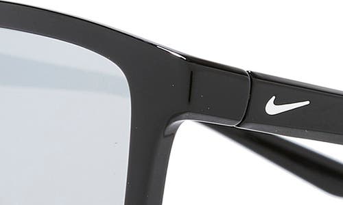 Nike Circuit Team 55mm Square Sunglasses In Black/white Mirror