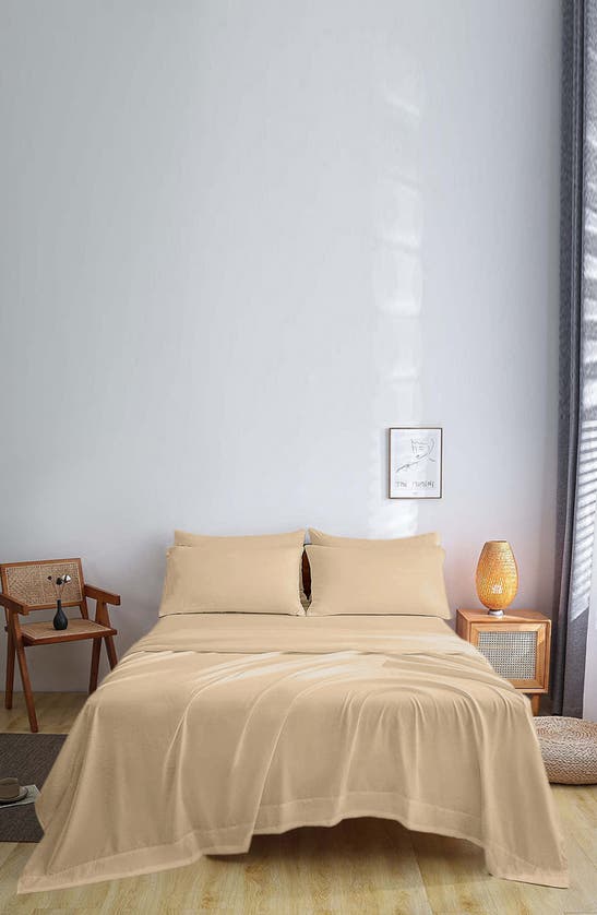 Luxury Home Brushed Microfiber Sheet Set In Cream