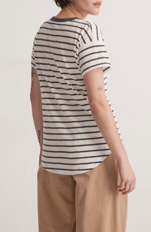 Madewell Darville Stripe Whisper Cotton Crewneck T-Shirt in Lobster Stripe