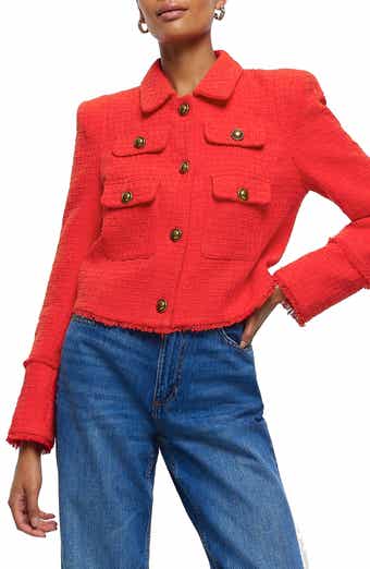 Vintage Rainbow Tweed Blazer 90s Colorful Textured Boucle 