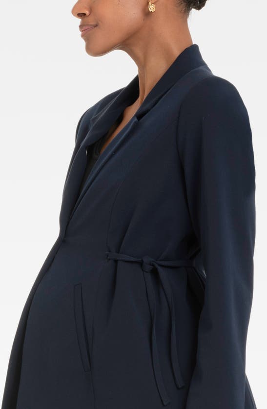 Shop Seraphine Tailored Maternity Blazer In Navy