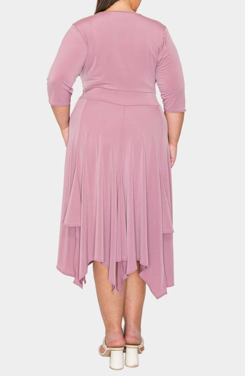 L I V D Shay Handkerchief Hem Midi Dress In Mauve