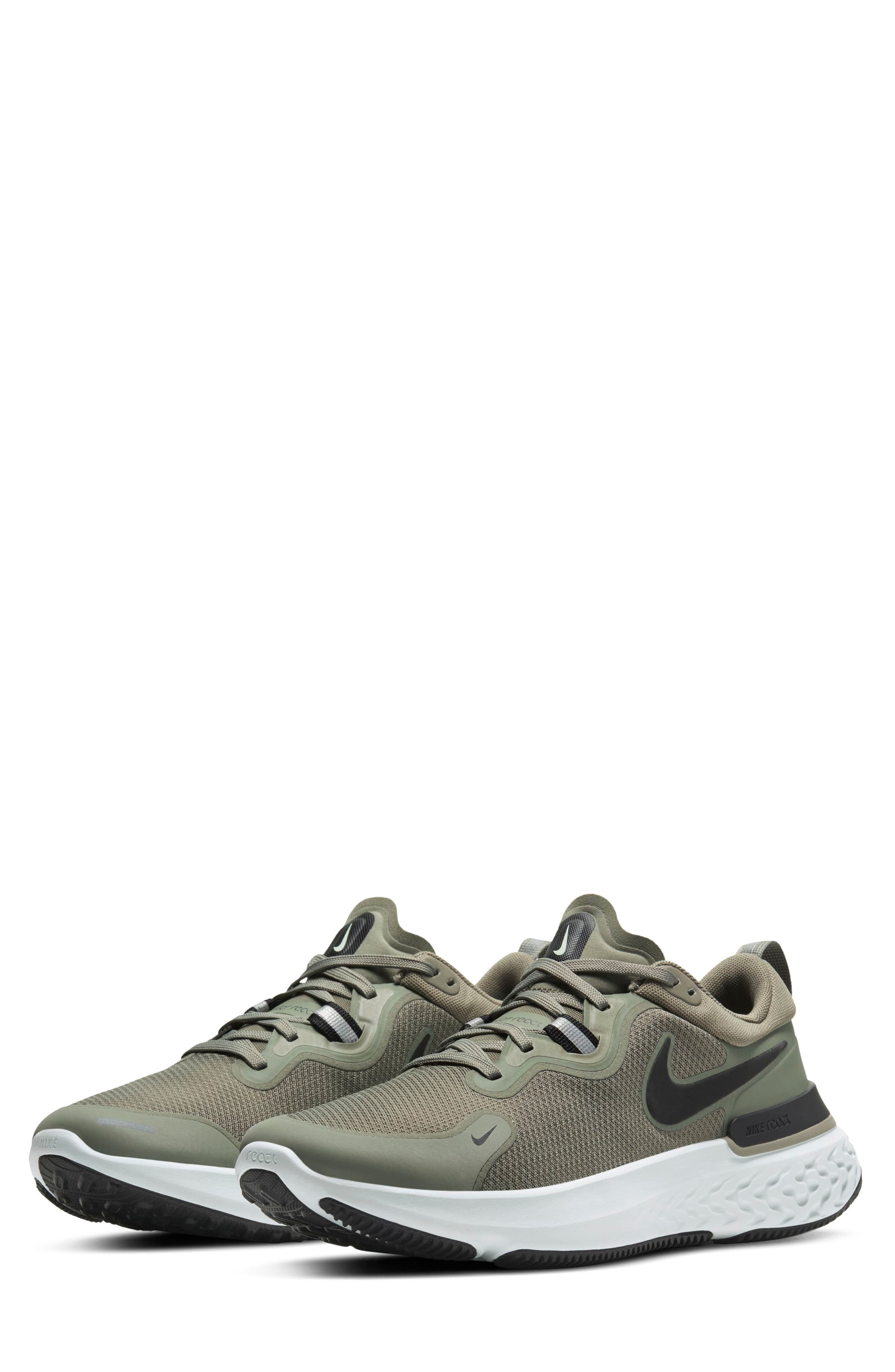 army green nike running shoes
