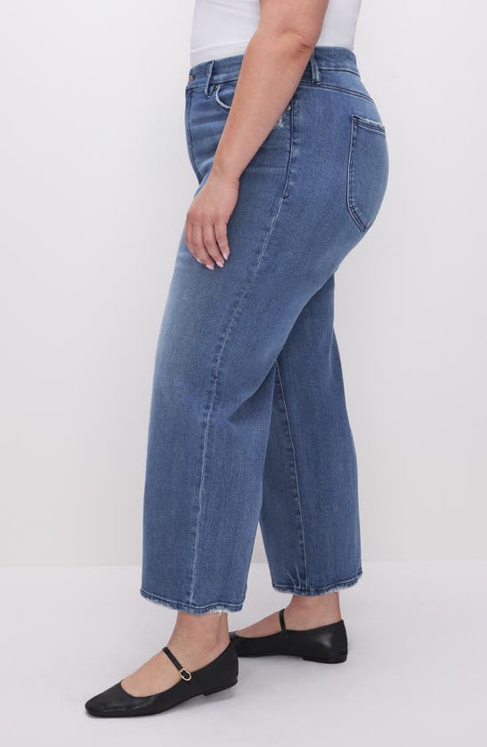 Shop Good American Good Waist Crop Palazzo Jeans In Indigo338