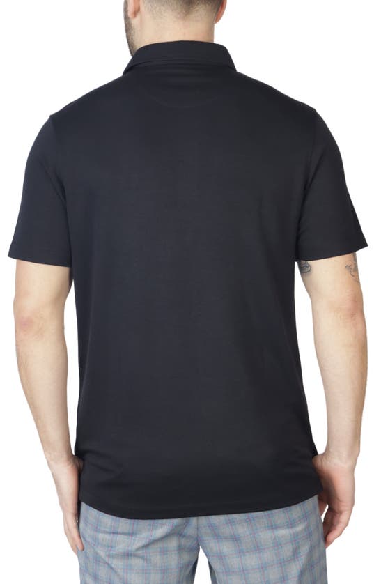 Shop Tailorbyrd Luxe Modal Blend Polo In Jet Black