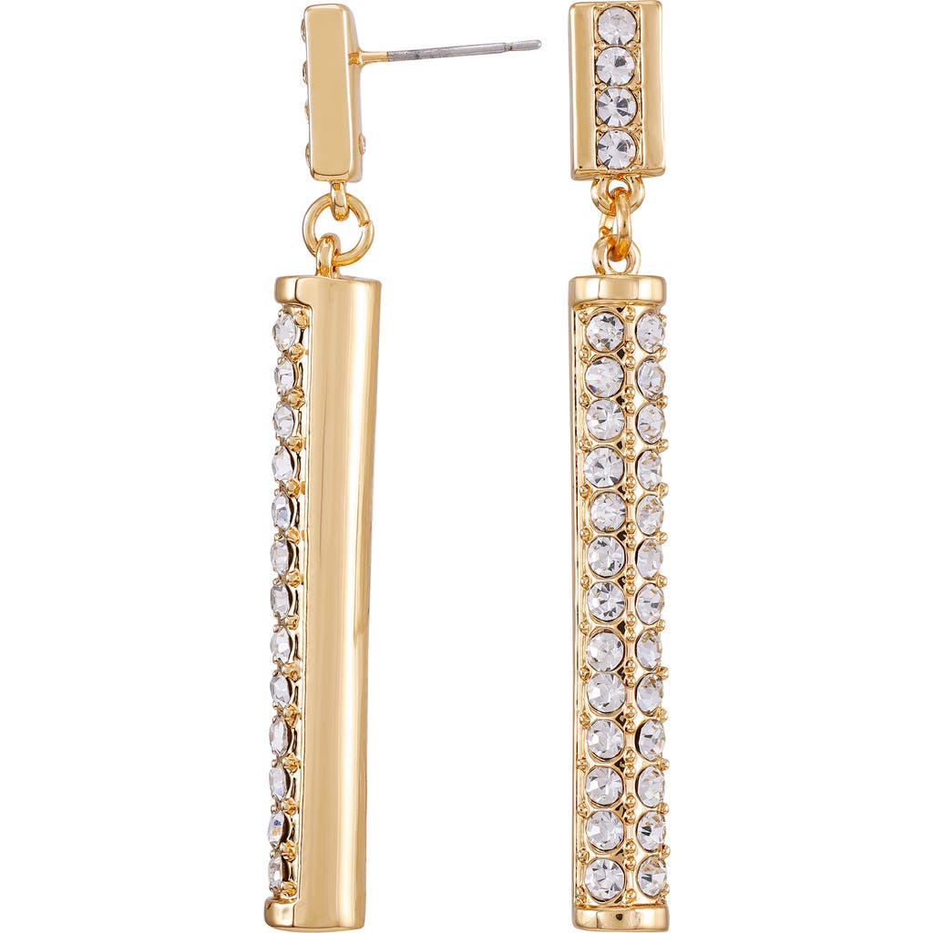 Vince Camuto Pavé Crystal Drop Earrings In Gold Tone