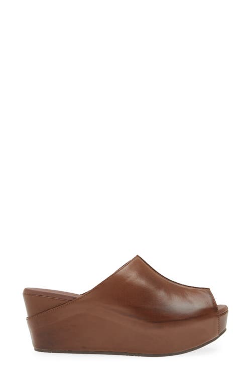 Shop Chocolat Blu Wynn Peep Toe Mule In Dark Brown Leather