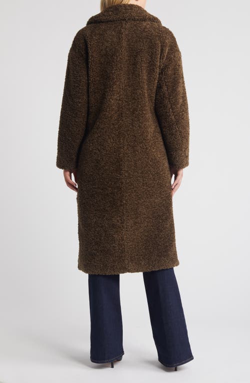 Shop Bcbg Faux Shearling Teddy Coat In Moss