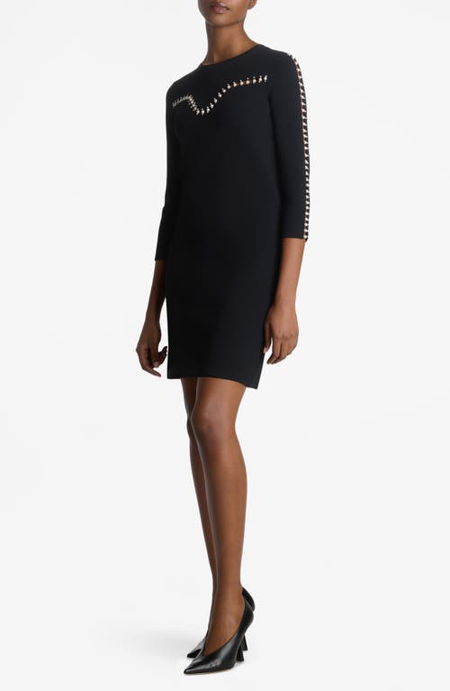 Shop St John St. John Collection Embellished Milano Knit Dress In Black