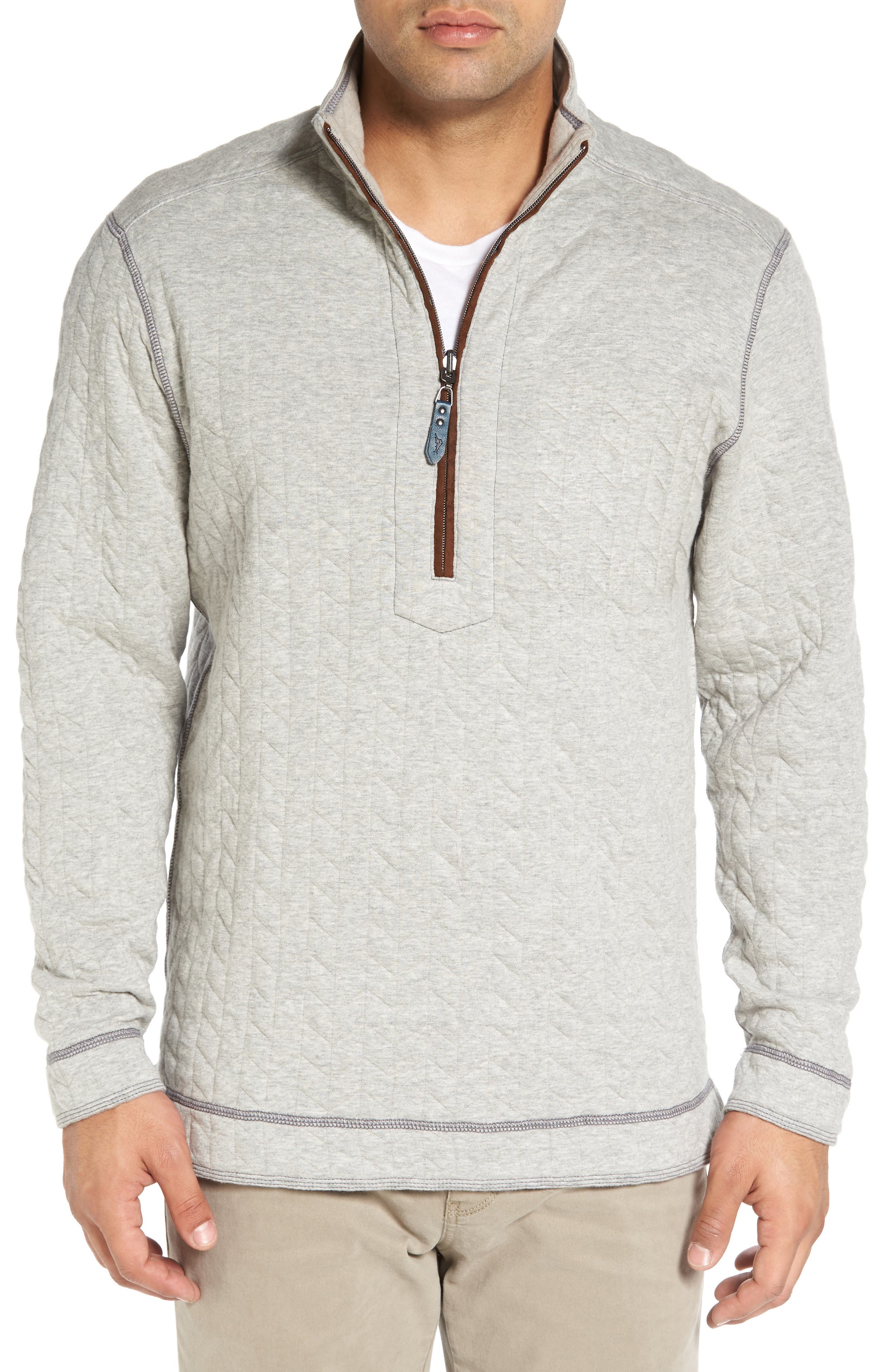 Tommy Bahama 'Cobble Hill' Reversible Quilted Quarter Zip Pullover