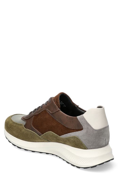 Mephisto Driss Mixed Media Sneaker In Khaki