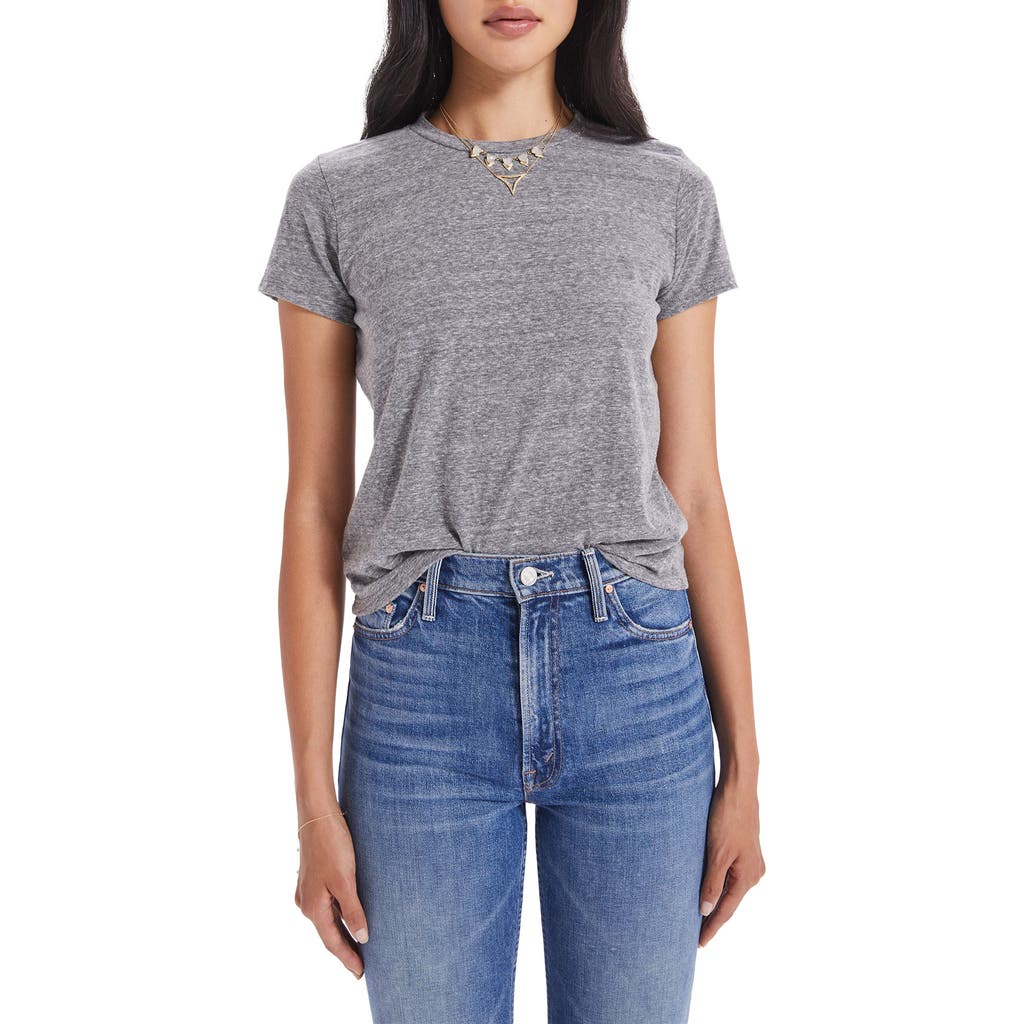 Mother The Lil Goodie Goodie Cotton Crewneck Tee In Heather Grey