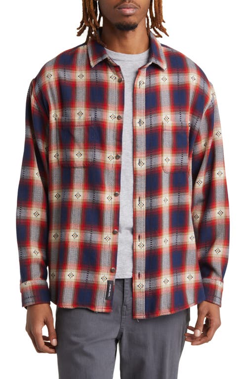 Vans Elmbrook Flannel Button-Up Shirt in Dress Blues-Chili Pepper at Nordstrom, Size Small