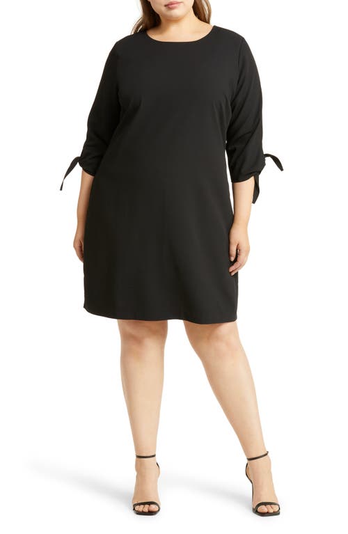 CeCe Tie Sleeve Shift Dress in Rich Black at Nordstrom, Size 14W