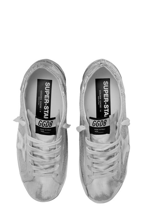 Golden Goose Super-star Low Top Sneaker In Silver/white