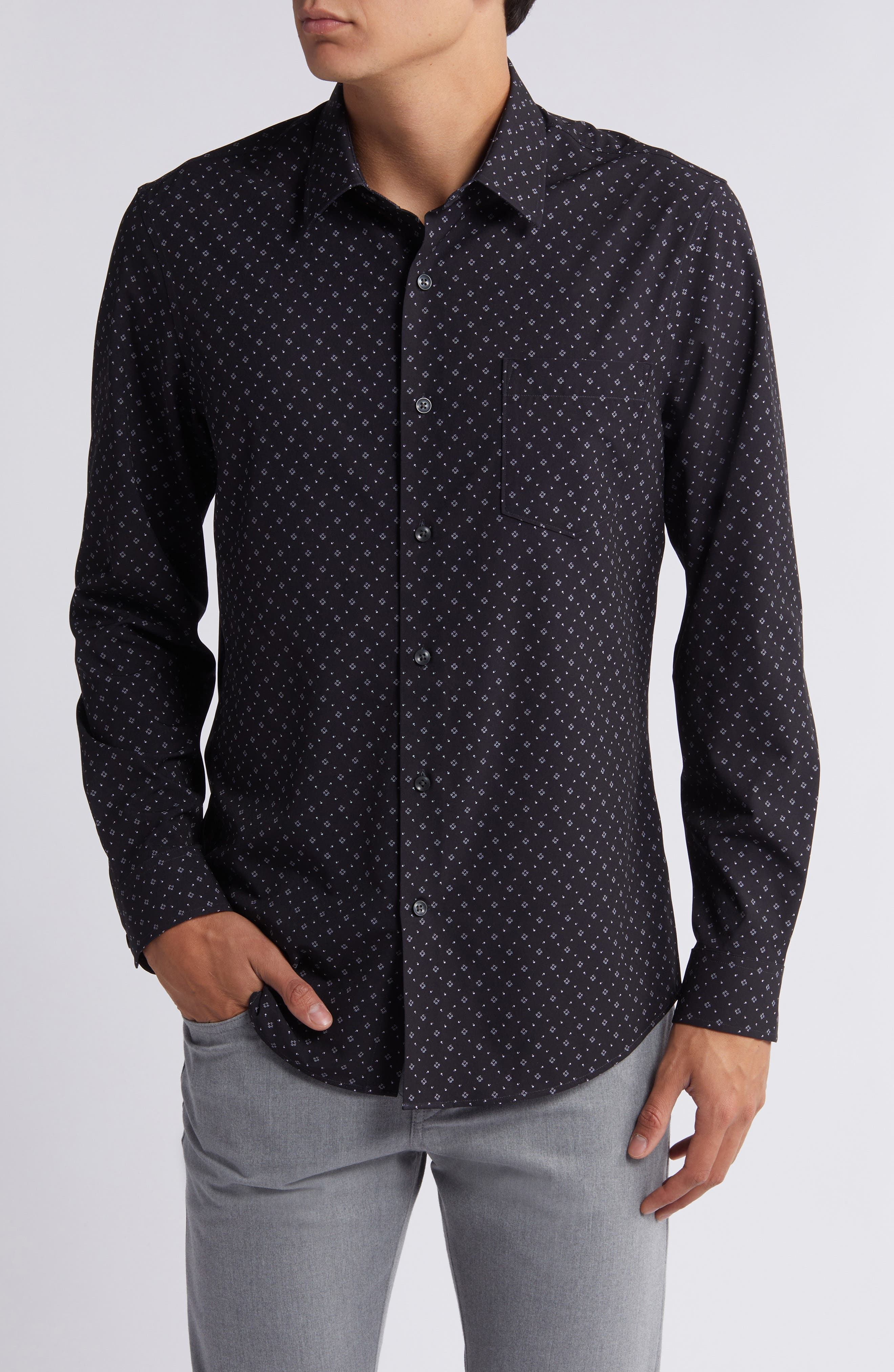 mens black button up shirt near me