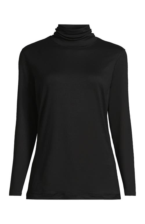 Shop Lands' End Baselayer Cozy Thermaskin Turtleneck Top In Black