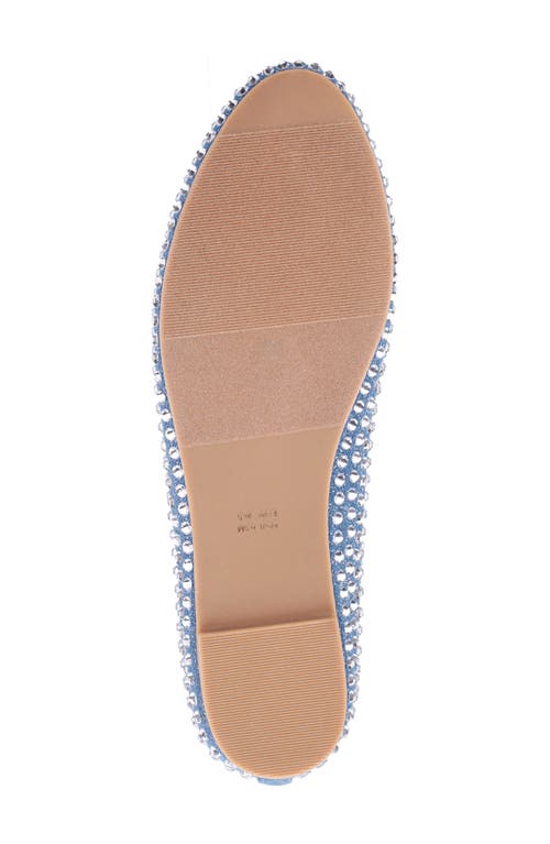 Nina Paula Embellished Flat In Blue Denim