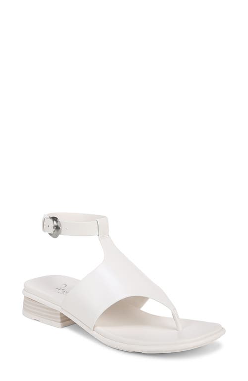 Beck Ankle Strap Sandal in Warm White Leather