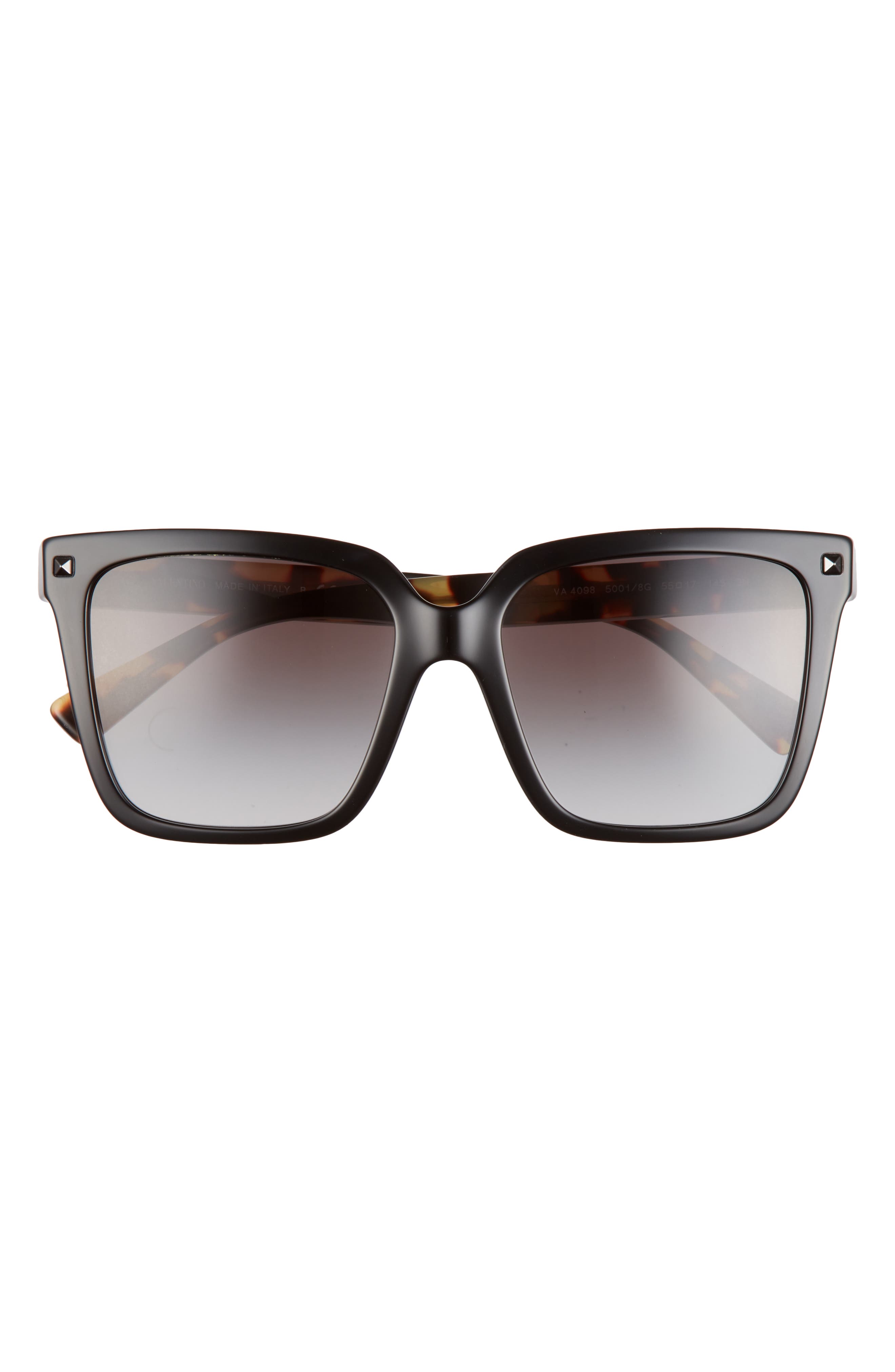 Valentino 55mm Square Sunglasses in Black/Grey Gradient at Nordstrom