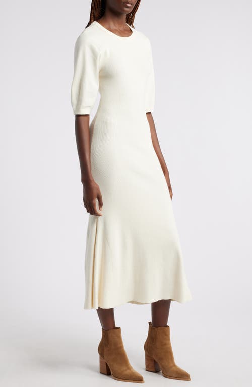 Shop Treasure & Bond Pima Cotton Blend Sweater Dress In Ivory Dove