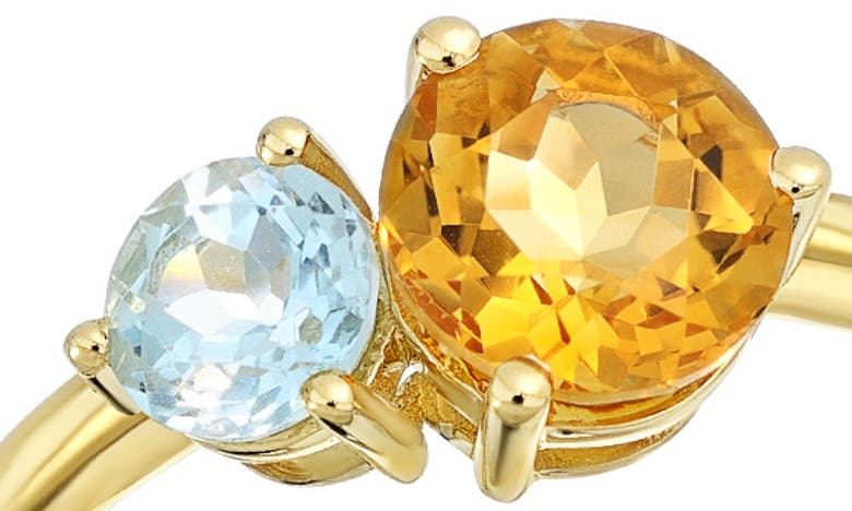 Shop Bony Levy 14k Gold Semiprecious Stone Stackable Ring In 14k Yg Blue Topaz Citrine