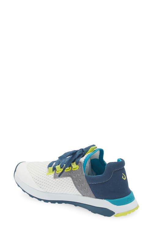 Shop Olukai Wailuku Sneaker In Bright White/lagoon