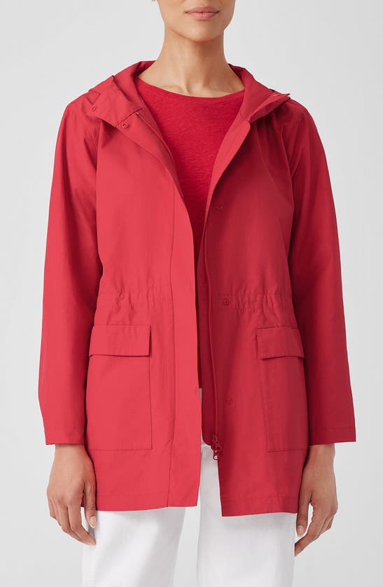 Shop Eileen Fisher Cotton Blend Jacket In Flame