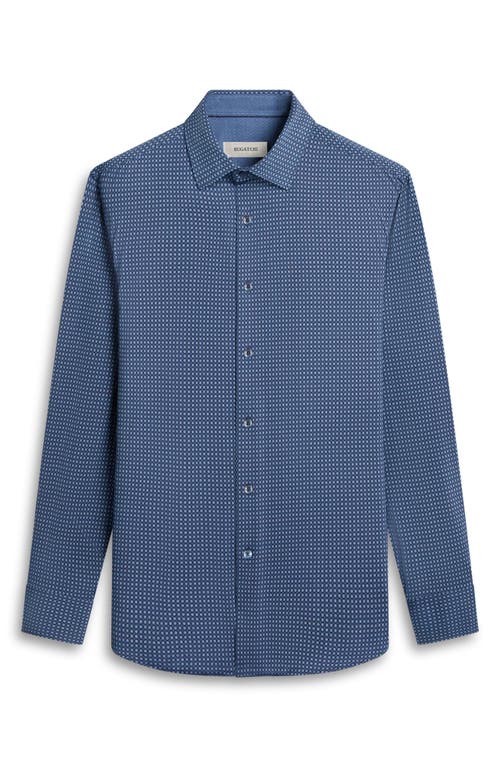 Bugatchi Jimmy Ooohcotton® Geo Print Button-up Shirt In Navy