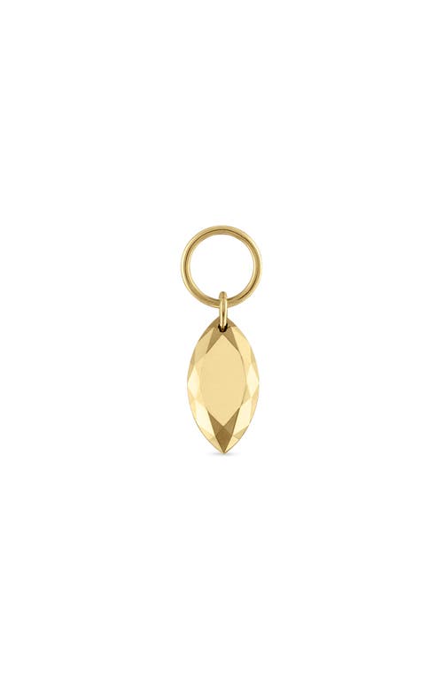 Faceted Marquise Charm Pendant in Yellow Gold
