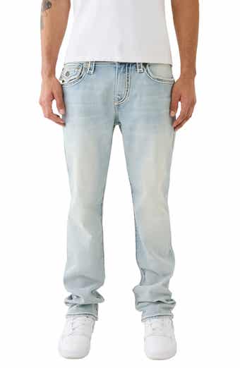 Men's Regular Fit Rope Stitch Straight Bootcut Jeans