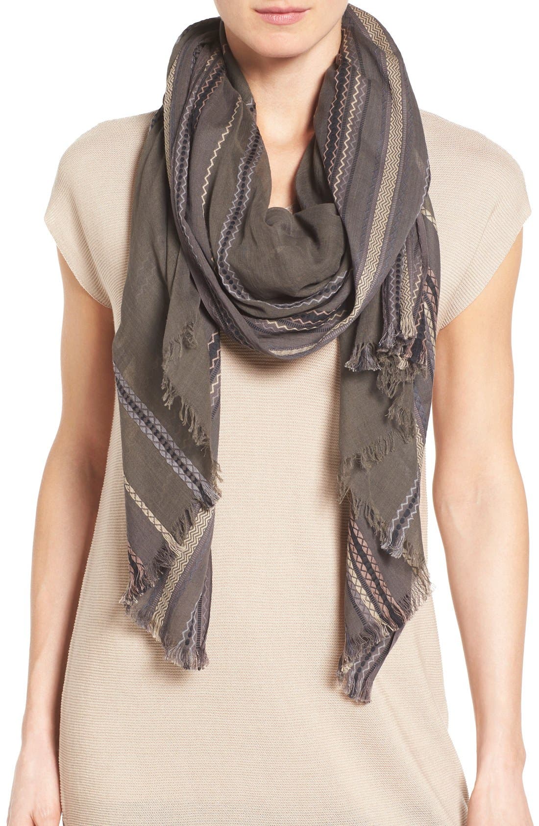 Eileen Fisher Stripe Organic Cotton Scarf Nordstrom