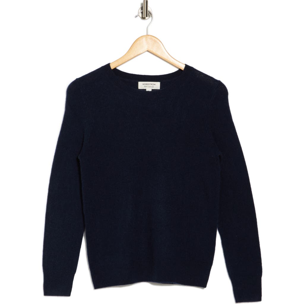 Nordstrom Crewneck Cashmere Sweater In Navy Night