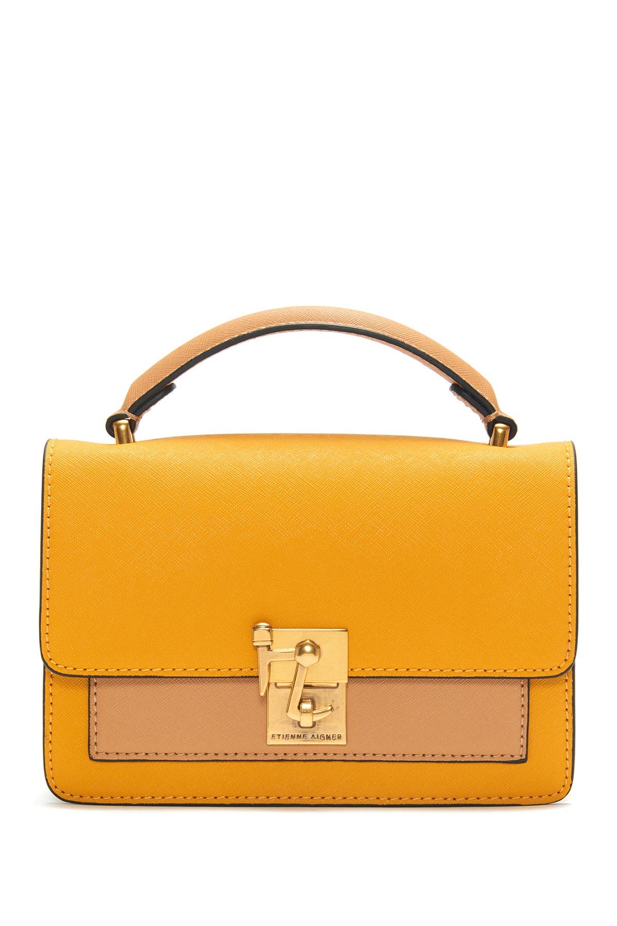 Etienne Aigner Leah Leather Crossbody In Mango Mojito/biscuit