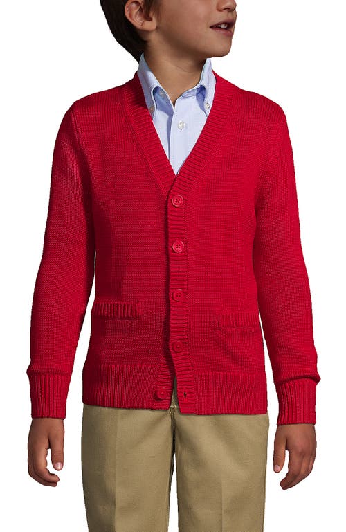 LANDS' END LANDS' END SCHOOL UNIFORM BOYS COTTON MODAL BUTTON FRONT CARDIGAN SWEATER