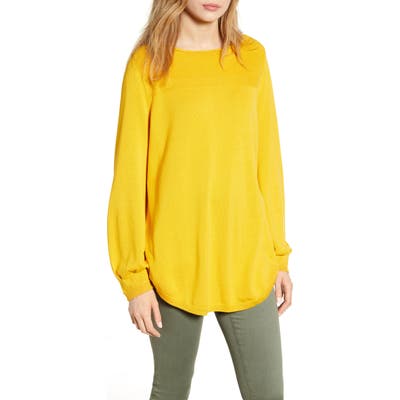Caslon Bishop Sleeve Sweater, Yellow