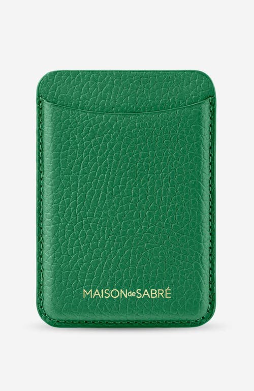 Maison De Sabre Leather Magsafe Wallet In Emerald Green