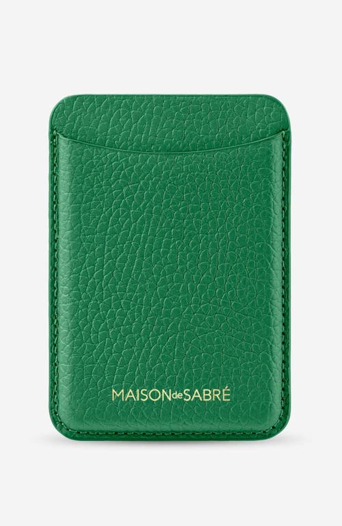 Shop Maison De Sabre Maison De Sabré Leather Magsafe Wallet In Emerald Green