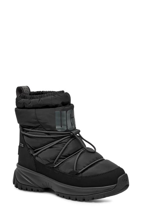 UGG(r) Yose Genuine Shearling Lined Mid Puffer Boot in Black