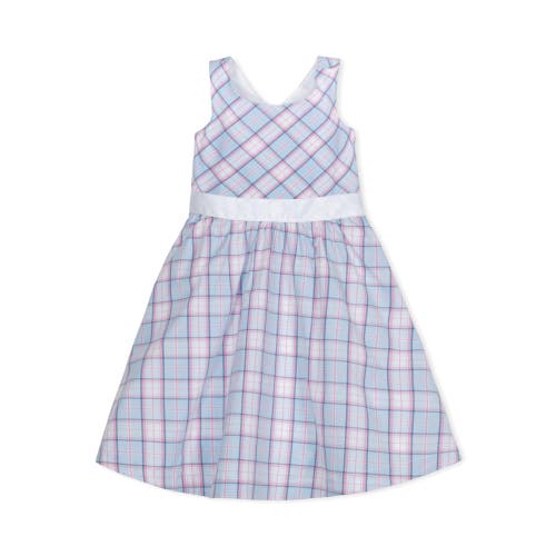 Hope & Henry Girls' Organic Cross Back Party Dress, Kids In English Blue Plaid