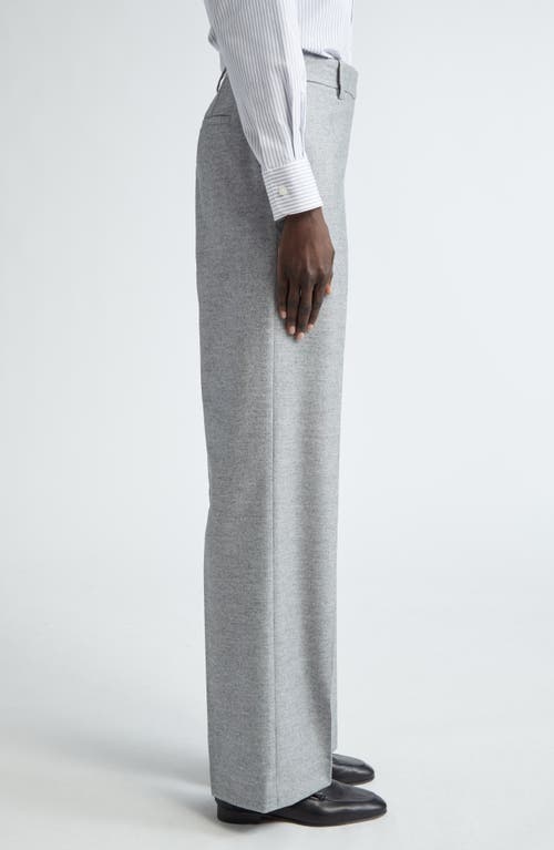 Shop Lafayette 148 New York Gates Full Length Virgin Wool & Silk Blend Straight Leg Trousers In Nickel Multi