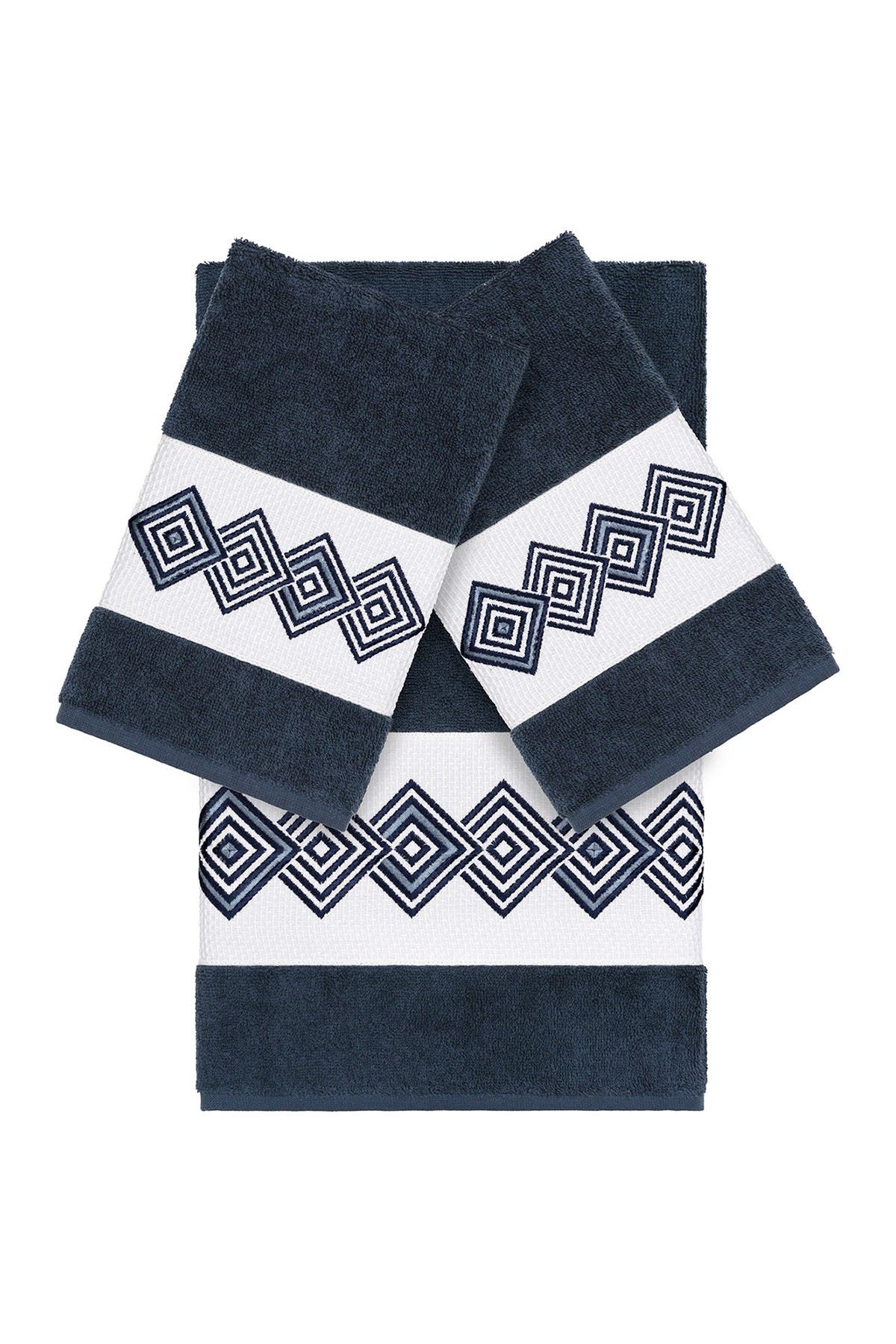 Linum Home Noah 3-piece Embellished Towel