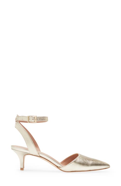 Nordstrom Pearla Ankle Strap Pump In Gold Metallic