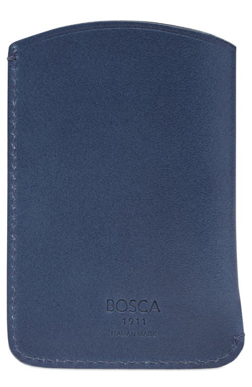 Bosca Italo Envelope Leather Card Case in Blue