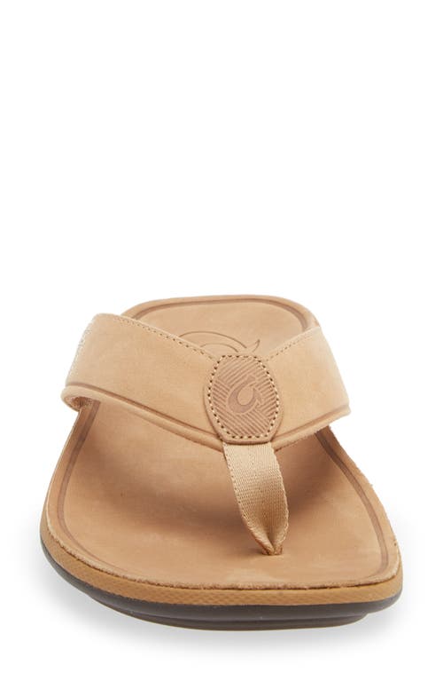 Shop Olukai Tuahine Waterproof Flip Flop In Golden Sand/golden Sand