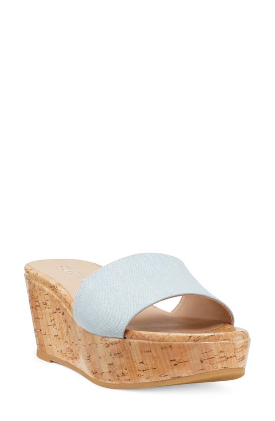 Stuart Weitzman Wedge Sandal In Light Blue